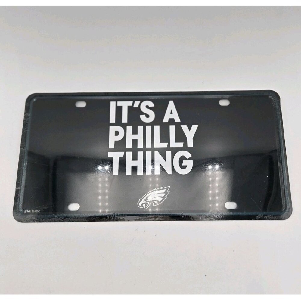 Philadelphia Eagles Metal Auto Tag License Plate Black 12 X 6‎ New NFL Logo